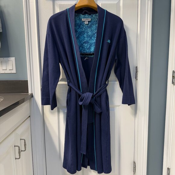 RARE Tommy Bahama Aloha From Paradise Waffle Knit Cotton Robe Size S/M - Picture 2 of 9